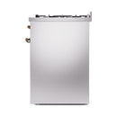 ILVE Nostalgie II 30-Inch Dual Fuel Range with Solid Door in Stainless Steel with Bronze Trim (UP30QNMPSSB)