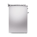 ILVE Nostalgie II 30-Inch Dual Fuel Range with Solid Door in Stainless Steel with Chrome Trim (UP30QNMPSSC)