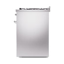 ILVE Nostalgie II 30-Inch Dual Fuel Range with Solid Door in Stainless Steel with Chrome Trim (UP30QNMPSSC)