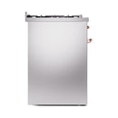 ILVE Nostalgie II 30-Inch Dual Fuel Range with Solid Door in Stainless Steel with Copper Trim (UP30QNMPSSP)