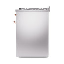 ILVE Nostalgie II 30-Inch Dual Fuel Range with Solid Door in Stainless Steel with Copper Trim (UP30QNMPSSP)