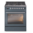 ILVE 30-Inch Professional Plus Dual Fuel Range with 5 Burners in Blue Grey (UP30WMPBG)