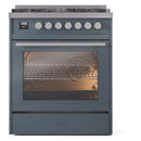ILVE 30-Inch Professional Plus Dual Fuel Range with 5 Burners in Blue Grey (UP30WMPBG)