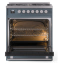 ILVE 30-Inch Professional Plus Dual Fuel Range with 5 Burners in Blue Grey (UP30WMPBG)