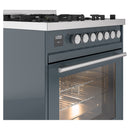 ILVE 30-Inch Professional Plus Dual Fuel Range with 5 Burners in Blue Grey (UP30WMPBG)