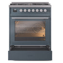 ILVE 30-Inch Professional Plus Dual Fuel Range with 5 Burners in Blue Grey (UP30WMPBG)