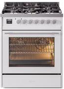 ILVE Professional Plus II 30-Inch Freestanding Dual Fuel Range with 5 Sealed Burner in White (UP30WMPWH)
