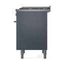 ILVE Professional Plus II 36-Inch 3.5 Cu. Ft. Dual Fuel Range with 6 Burners and Solid Door Oven in Blue Grey (UP36FQMPBG)