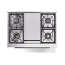 ILVE Professional Plus II 36-Inch 3.5 Cu. Ft. Dual Fuel Range with 6 Burners and Solid Door in Glossy Black (UP36FQMPBK)