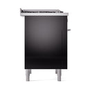 ILVE Professional Plus II 36-Inch 3.5 Cu. Ft. Propane Gas Dual Fuel Range with 6 Burners and Solid Door in Glossy Black (UP36FQMPBKLP)