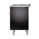 ILVE Professional Plus II 36-Inch 3.5 Cu. Ft. Dual Fuel Range with 6 Burners and Solid Door in Glossy Black (UP36FQMPBK)