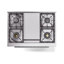 ILVE Professional Plus II 36-Inch 3.5 Cu. Ft. Propane Gas Dual Fuel Range with 6 Burners and Solid Door in Graphite Matte (UP36FQMPMGLP)