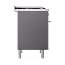 ILVE Professional Plus II 36-Inch 3.5 Cu. Ft. Propane Gas Dual Fuel Range with 6 Burners and Solid Door in Graphite Matte (UP36FQMPMGLP)