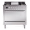 ILVE Professional Plus II 36-Inch 3.5 Cu. Ft. Dual Fuel Range with 6 Burners and Solid Door Oven in Stainless Steel (UP36FQMPSS)