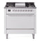 ILVE Professional Plus II 36-Inch 3.5 Cu. Ft. Dual Fuel Range with 6 Burners and Solid Door Oven in White (UP36FQMPWH)