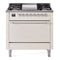 ILVE Nostalgie II 36 inch Propane Gas Range with 6 Sealed Burners, Griddle with Triple Glass Door in Antique White with Chrome Trim