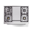 ILVE Nostalgie II 36 inch Propane Gas Range with 6 Sealed Burners, Griddle with Triple Glass Door in Glossy Black with Chrome Trim