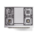 ILVE 36-Inch Nostalgie II Dual Fuel Range with 6 Burners and Solid Door Oven in Emerald Green with Bronze Trim (UP36FQNMPEGB)