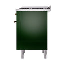 ILVE 36-Inch Nostalgie II Dual Fuel Range with 6 Burners and Solid Door Oven in Emerald Green with Bronze Trim (UP36FQNMPEGB)