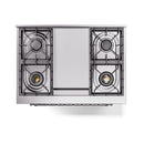 ILVE 36-Inch Nostalgie II Dual Fuel Range with 6 Burners and Solid Door Oven in Emerald Green with Chrome Trim (UP36FQNMPEGC)
