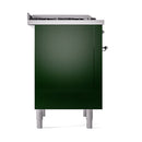 ILVE 36-Inch Nostalgie II Dual Fuel Range with 6 Burners and Solid Door Oven in Emerald Green with Chrome Trim (UP36FQNMPEGC)