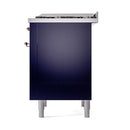 ILVE 36-Inch Nostalgie II Dual Fuel Range with 6 Burners and Solid Door Oven in Midnight Blue with Copper Trim (UP36FQNMPMBP)