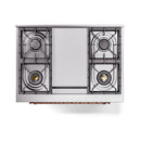 ILVE Nostalgie II 36 inch Propane Gas Range with 6 Sealed Burners, Griddle with Triple Glass Door in Graphite Matte with Copper Trim