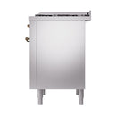 ILVE 36-Inch Nostalgie II Dual Fuel Range with 6 Burners and Solid Door Oven in Stainless Steel with Bronze Trim (UP36FQNMPSSB)