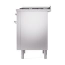 ILVE Nostalgie II 36 inch Propane Gas Range with 6 Sealed Burners, Griddle with Triple Glass Door in Stainless Steel with Chrome Trim