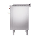 ILVE 36-Inch Nostalgie II Dual Fuel Range with 6 Burners and Solid Door Oven in Stainless Steel with Copper Trim (UP36FQNMPSSP)