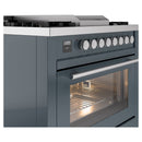 ILVE Professional Plus II 36-Inch 3.5 Cu. Ft. Freestanding Dual Fuel Range with 6 Sealed Burners in Blue Grey (UP36FWMPBG)