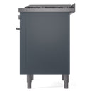 ILVE Professional Plus II 36-Inch 3.5 Cu. Ft. Freestanding Dual Fuel Range with 6 Sealed Burners in Blue Grey (UP36FWMPBG)