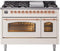 ILVE Nostalgie II 48-Inch Dual Fuel Freestanding Range in Antique White with Copper Trim (UP48FNMPAWP)
