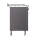 ILVE Professional Plus II 48-Inch 3.5 + 1.52 Cu. Ft. Propane Gas Dual Fuel Range with 8 Burners, Griddle and Solid Door in Graphite Matte (UP48FQMPMGLP)