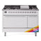 ILVE Professional Plus II 48-Inch 3.5 + 1.52 Cu. Ft. Propane Gas Dual Fuel Range with 8 Burners, Griddle and Solid Door Oven in RAL (UP48FQMPRALP)