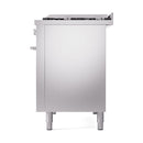 ILVE Professional Plus II 48-Inch 3.5 + 1.52 Cu. Ft. Propane Gas Dual Fuel Range with 8 Burners, Griddle and Solid Door in Stainless Steel (UP48FQMPSSLP)