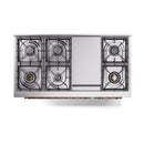 ILVE Nostalgie II 48 inch Propane Gas Range with 6 Sealed Burners, Griddle with Triple Glass Door in Midnight Blue with Copper Trim