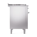 ILVE Nostalgie II 48 inch Propane Gas Range with 6 Sealed Burners, Griddle with Triple Glass Door in Stainless Steel with Chrome Trim