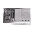 ILVE Nostalgie II 48 inch Propane Gas Range with 8 Sealed Burners, Griddle with Triple Glass Door in Antique White with Copper Trim