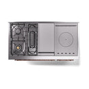 ILVE Nostalgie II 48 inch Propane Gas Range with 8 Sealed Burners, Griddle with Triple Glass Door in Glossy Black with Copper Trim