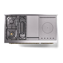 ILVE Nostalgie II 48-Inch Dual Fuel Freestanding Range with Removable Griddle in Burgundy with Brass Trim (UP48FSNMPBUG)