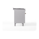 ILVE Nostalgie II 48-Inch  Propane Gas Dual Fuel Range  with 5 Burners, Griddle, & French Top with Triple Glass Door Oven in White with Bronze Trim (UP48FSNMPWHB)