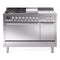 ILVE Professional Plus II 48-Inch 3.5 + 1.52 Cu. Ft. Propane Gas Dual Fuel Range with 5 Burners, Griddle, French Top and Solid Door Oven in Stainless Steel (UP48FSQMPSSLP)