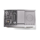 ILVE Nostalgie II 48-Inch Dual Fuel Range with 5 Burners, Griddle, & French Top, with Solid Door Oven in Antique White with Bronze Trim (UP48FSQNMPAWB)