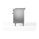 ILVE Nostalgie II 48-Inch  Propane Gas Dual Fuel Range  with 5 Burners, Griddle, & French Top, with Solid Door Oven in Stainless Steel with Bronze Trim (UP48FSQNMPSSB)