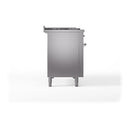 ILVE Nostalgie II 48-Inch Dual Fuel Range with 5 Burners, Griddle, & French Top, with Solid Door Oven in Stainless Steel with Chrome Trim (UP48FSQNMPSSC)