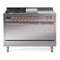 ILVE Nostalgie II 48 inch Propane Gas Range with 8 Sealed Burners, Griddle with Triple Glass Door in Stainless Steel with Copper Trim
