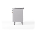 ILVE Nostalgie II 48-Inch Dual Fuel Range with 5 Burners, Griddle, & French Top, with Solid Door Oven in White with Bronze Trim (UP48FSQNMPWHB)