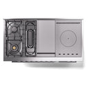 ILVE Professional Plus II 48-Inch 3.5 + 1.52 Cu. Ft. Dual Fuel Range with 5 Burners, Griddle, French Top and Triple Glass Door Oven in Glossy Black (UP48FSWMPBK)