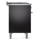 ILVE Professional Plus II 48-Inch 3.5 + 1.52 Cu. Ft. Dual Fuel Range with 5 Burners, Griddle, French Top and Triple Glass Door Oven in Glossy Black (UP48FSWMPBK)